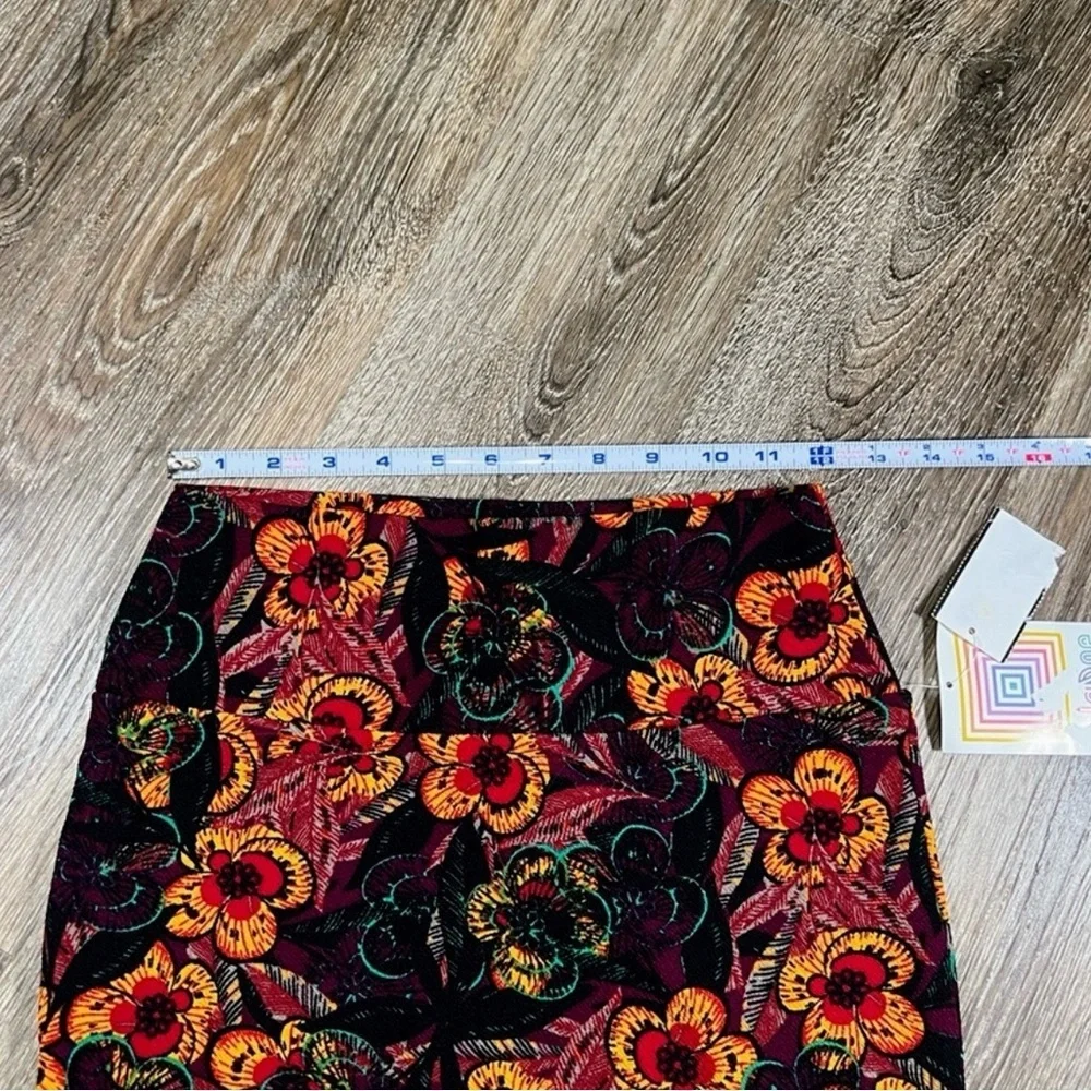 Lularoe Skirt Women XS Black Red Yellow Floral Cassie Pencil‎ Skirt Bodycon Boho